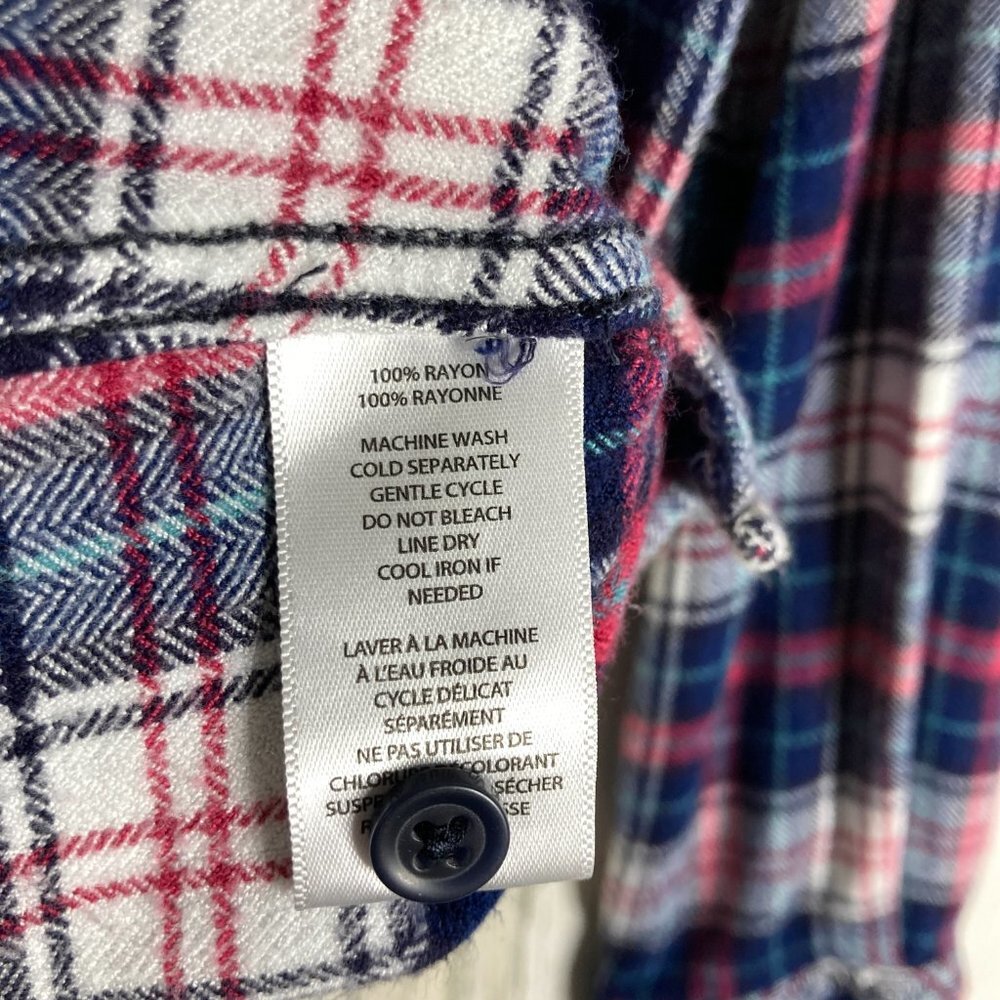 Beach Lunch Lounge Plaid Flannel Shirt Size M - Picture 7 of 8